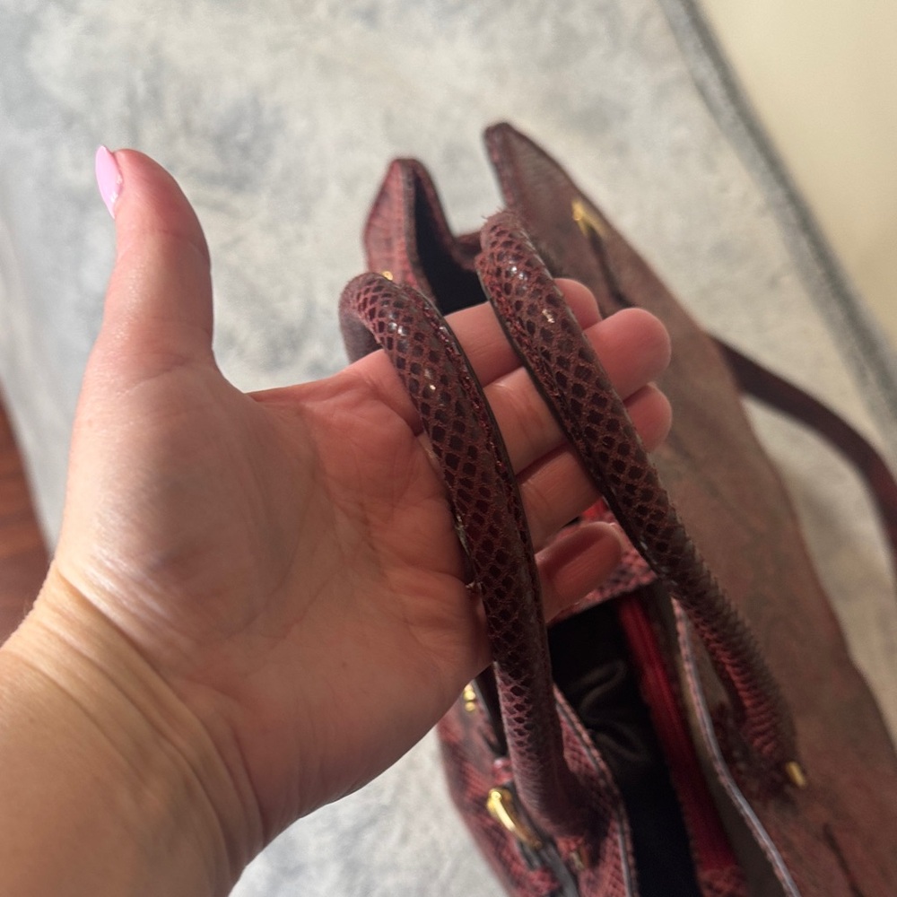 Michael Kors Bedford Red & Black Python-Embossed … - image 7